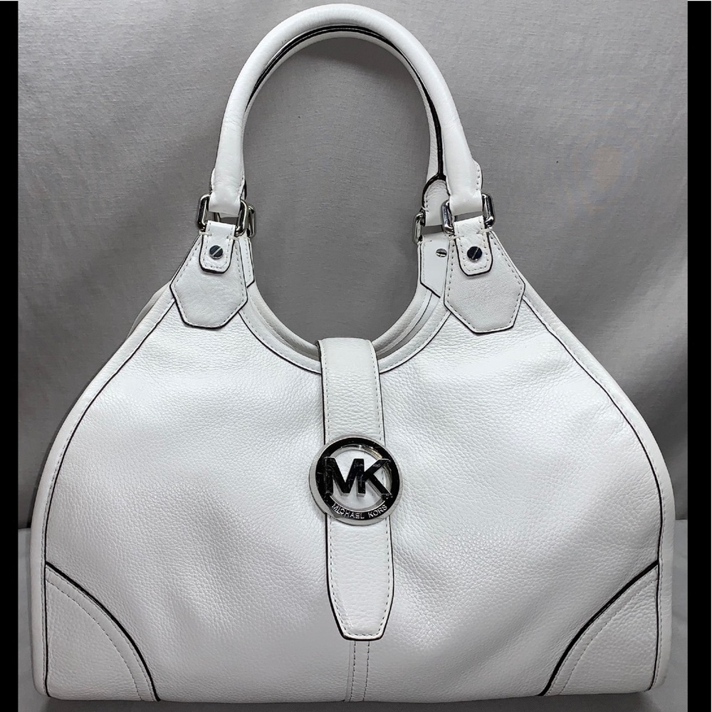 SOLD! Michael Kors Hudson White Leather XL Satchel